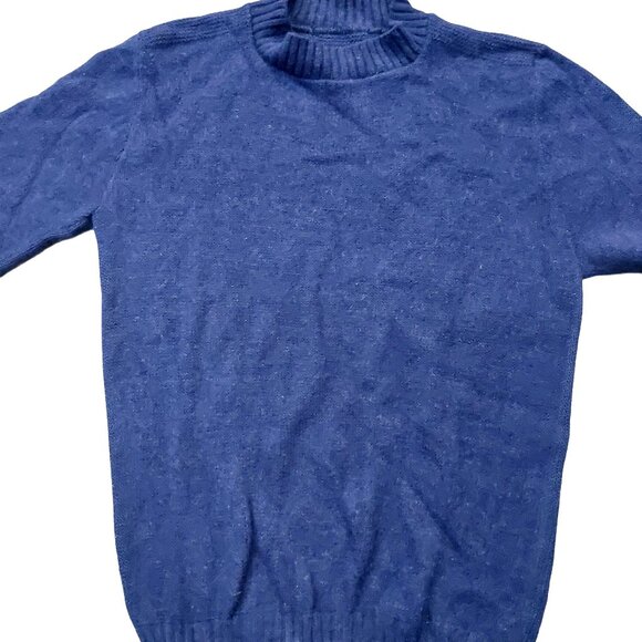Vintage 1940s-1950s Royal Blue Long Sleeve Knit Crewneck Sweater Sz XS - Picture 3 of 6